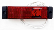 Фонарь габаритный  LED 011.3731-01 КРАСНЫЙ 24/12В 2 диода,130х30мм между крепл.115мм