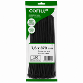 Хомут(стяжка кабельная) пластиковый 370*7.6 (100шт) COFIL черные