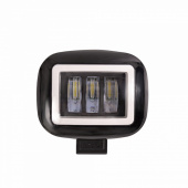 Фара противотуманная  прямоугольная  3 ЛИНЗЫ 35W  LED (рамка белая NEON) 120х100мм KR4869