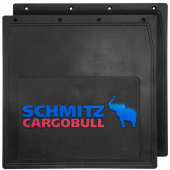 Брызговик колеса 400х400мм "SCHMITZ  cargobull" красно-синяя надпись (2шт) 120703