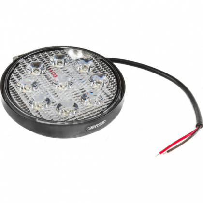 Фара рабочий свет LED S07201018 9диодов 27W КРУГЛАЯ рассеивающий свет  113*25  12/24В SKYWAY