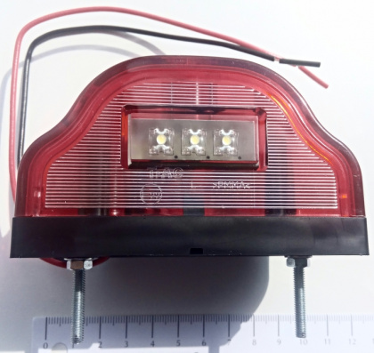 Фонарь освещения номера LED "волна" КРАСНЫЙ ФОНЗ 001.3717-01 4 диода,100х58х60мм 