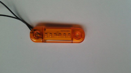 Фонарь габаритный  LED ГФ22 (ан.014.3731-22) ЖЕЛТЫЙ "slim" 3 диода,85x25мм 12-24в