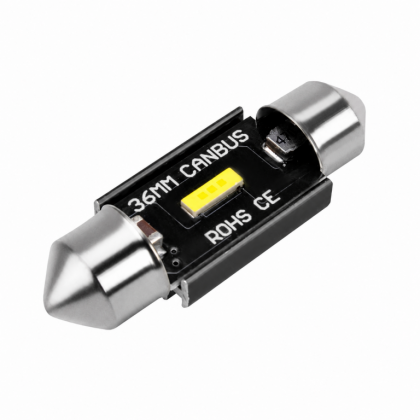 Светодиод салон 24-5  C5W (T10) SV8.5-8 12/24V 1SMD 1-конт 1W 150Лм 36мм биполяр CANBUS радиато