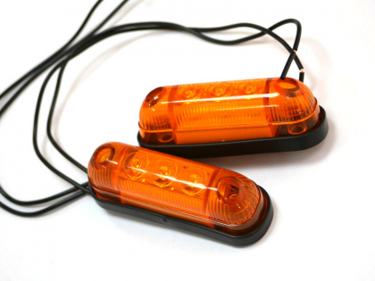Фонарь габаритный  LED 005.3731-37 ЖЕЛТЫЙ "полн.линза" 3 диода 12-24в