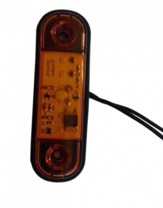 Фонарь габаритный МИГАЮЩИЙ LED 014.3731-22МЖ  ЖЕЛТЫЙ "slim" 6 диодов,85x25мм 12-24в