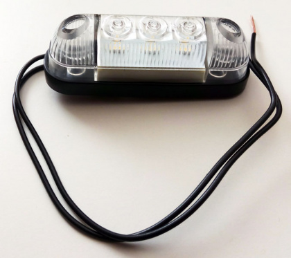 Фонарь габаритный  LED 005.3731-35 БЕЛЫЙ "полн.линза" 3 диода 12-24в