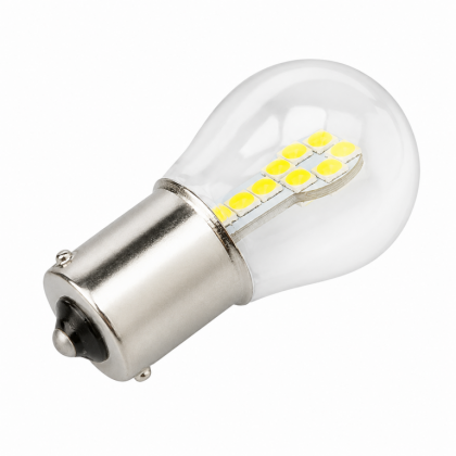 Светодиод 24-21 P21W (1156) BA15s 12/24V 18SMD белая CANBUS