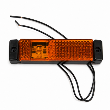 Фонарь габаритный  LED 80.3731 (011.3731) ЖЕЛТЫЙ 24/12В 2 диода,130х30мм между крепл.115мм