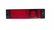 Фонарь габаритный  LED YP-139R КРАСНЫЙ 24В 2 диода,130х30мм между крепл.115мм