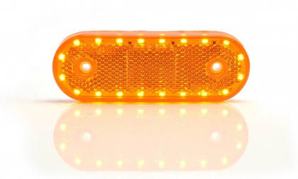 Фонарь габаритный  LED PR1430 ЖЕЛТЫЙ 20 диодов овал с контурной подсветкой 24В