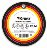 Изолента ПВХ черная KRANZ 0.13*19 25 метров 092206