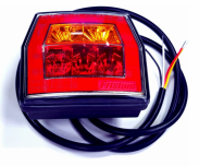 Фонарь задний прицепы FT-122LED шестиугольный жёлтый-красный (провод)