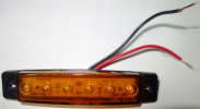 Фонарь габаритный  LED (YP-104A) ЖЕЛТЫЙ 6-диодов 95х20мм 24В (PR1419) арт.0051Y